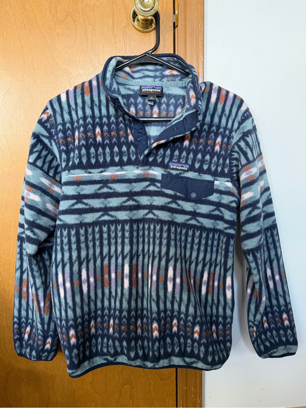 Patagonia Snap-T Synchilla Pullover Fleece - Multi Blue Pattern